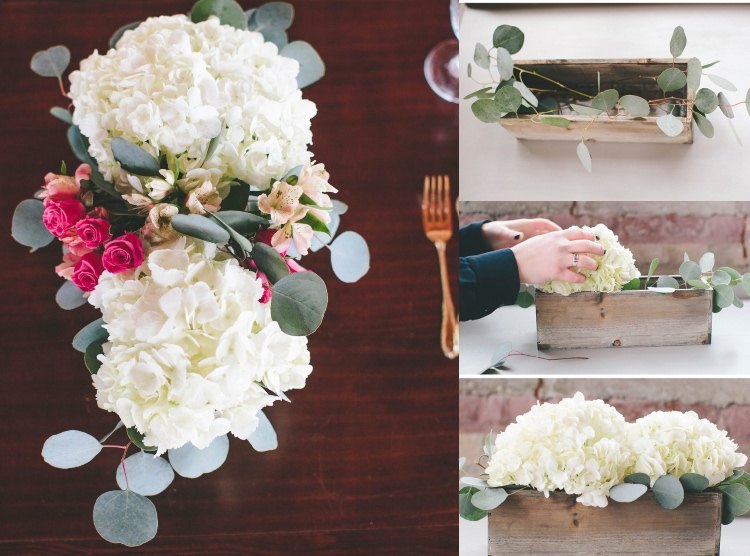 Hortenzie s ružami spájajú nápady na letnú výzdobu s čerstvými rezanými kvetmi