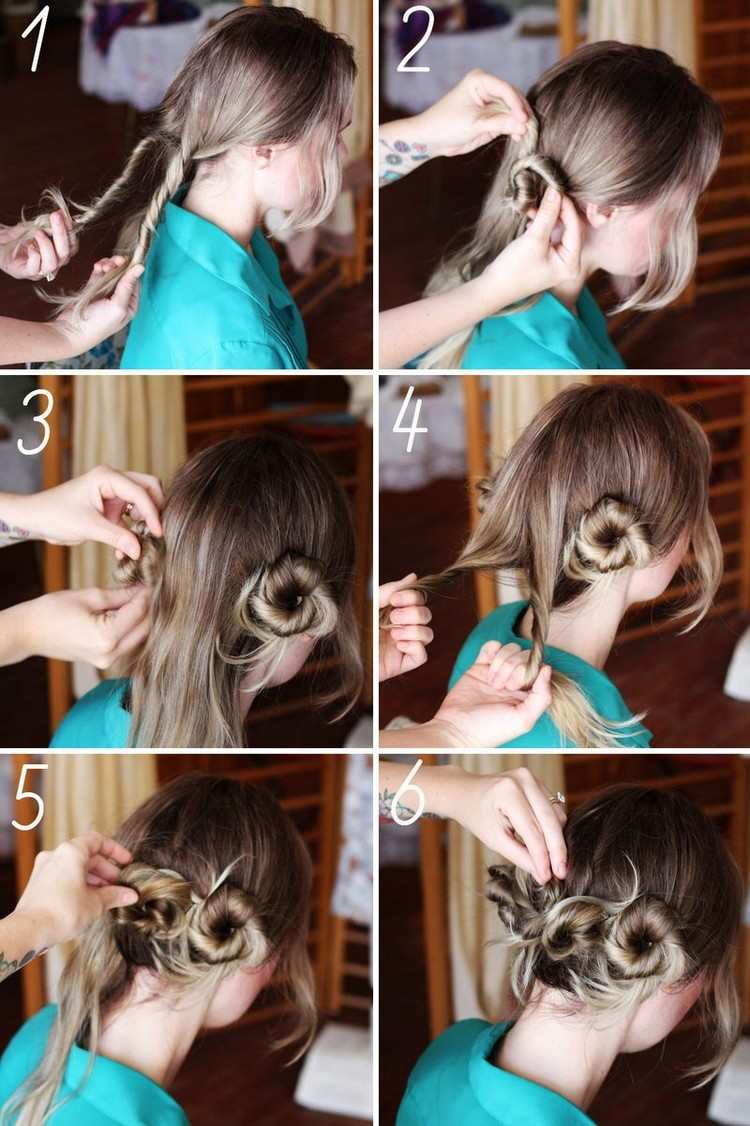Návod na letný účes s malými drdolmi letné účesy-dlhé-vlasy-twirling-návody-hnedo-blond-pramene