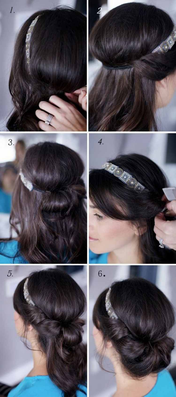 Návod na elegantný účes s čelenkou letné účesy-čelenka-nápady-chignon-návod-urob si sama