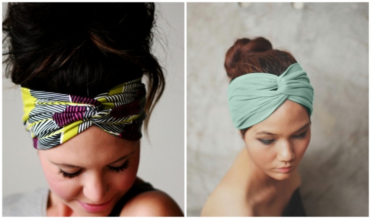 Turbanová čelenka a vlasy na leto letné účesy-turban-čelenka-nápady-neónové farby
