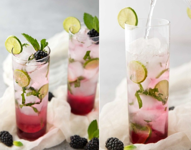 Vyrobte si ovocné letné nápoje sami - černicové mojito s bielym rumom