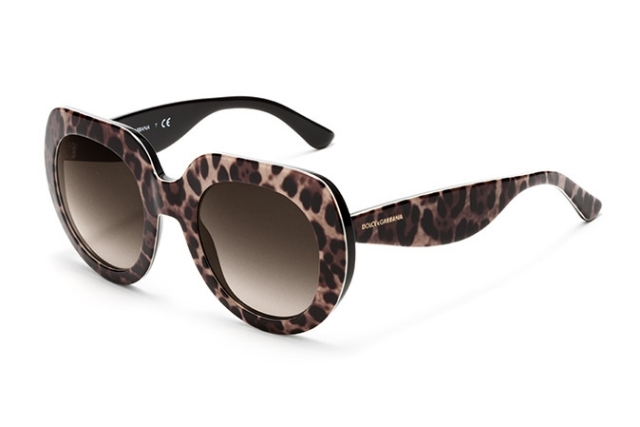 okrúhle slnečné okuliare so zvieracím vzorom v retro štýle