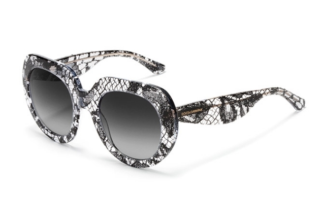 čipky-vzor-čierno-biele-okrúhle slnečné okuliare
