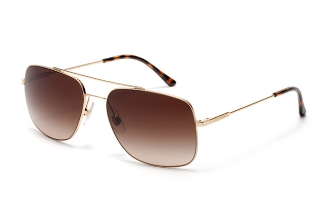 pánske okuliare s kovovým rámom-zlaté-hnedé