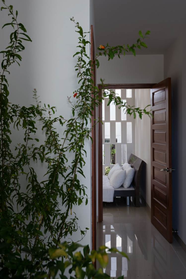 Ochrana pred slnkom-nápady-popínavé rastliny-hala-spálňa-drevené-dvere