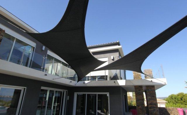 Šiť markízu sami postaviť tkanina markíza lacný nápad ochrana pred slnkom leto