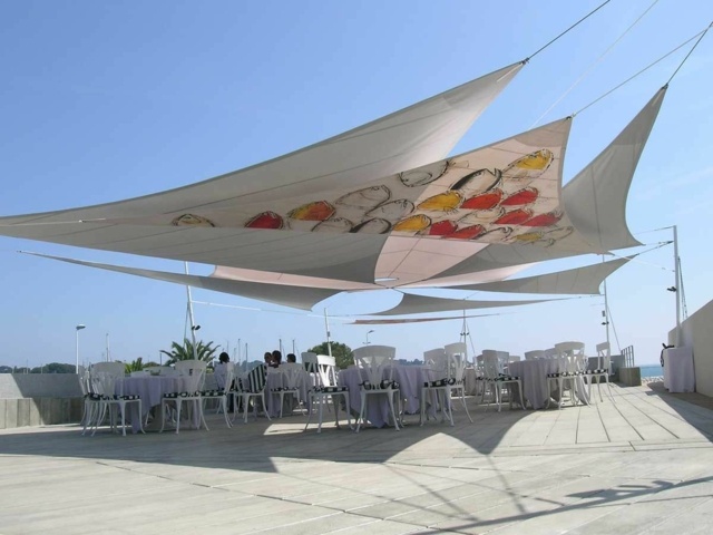 Slnečná ochrana terasa balkón kryt biely kvet vzor