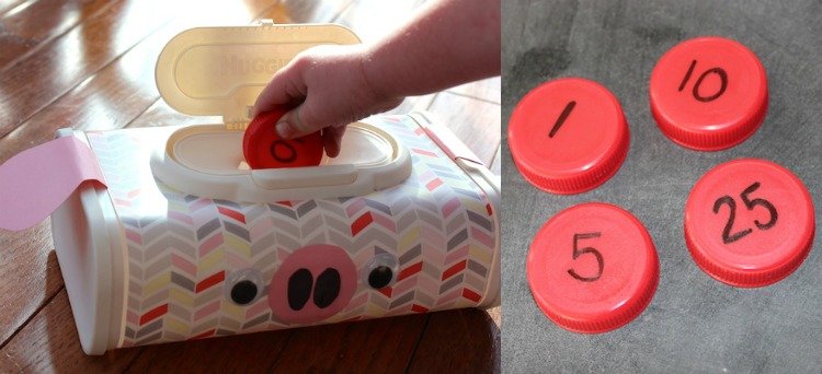 Recyklačný nápad pre batoľatá - prasiatko vyrobené z látkového boxu money-box-tinker-child-wipes-box-box-recycling-idea