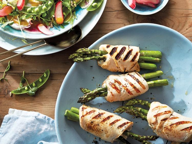 Hänchen recepty nízkokalorická zdravá večera špargľový gril vegánsky na plynovom grile