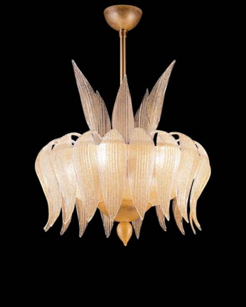 Sklenená závesná lampa-caracalla Sklenený prívesok svetlý karakal