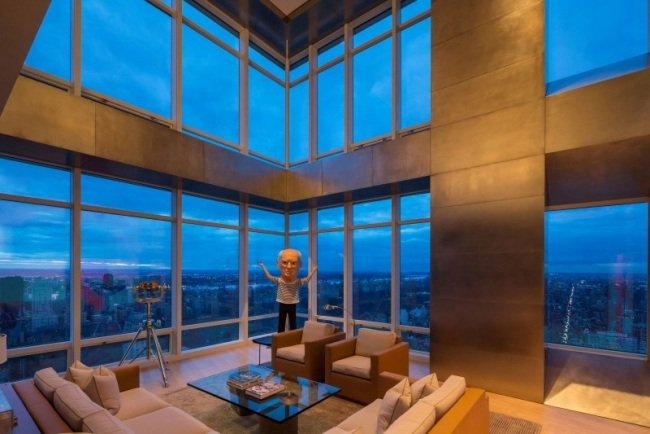 Dizajnové zariadenie s výhľadom na obývaciu izbu v pastelových tónoch