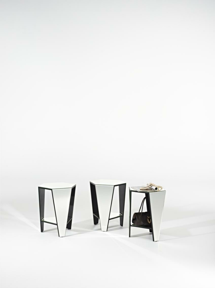 Odkladací stolík so zrkadlom je vhodný do každej miestnosti zrkadlový dizajn predsieň zariaďovací efekt mdf drevo deknudt zrkadlá