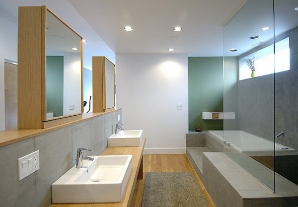 Dvojité balenie drevených skriniek pre kúpeľne so zrkadlovými skrinkami