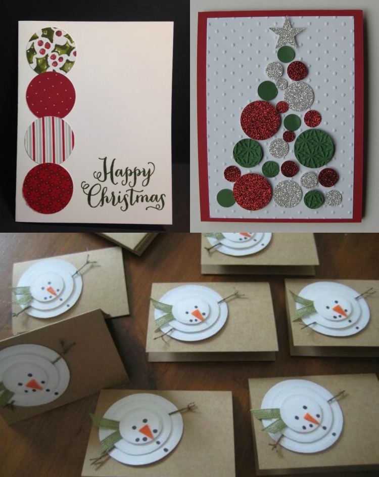 pečiatkujte vianočné karty a vytvorte si vlastné jednoduché kruhy
