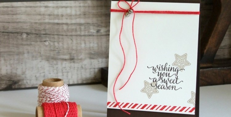 pečiatkovanie vianočných šnúrok-mašle-zvončeky-jednoduchý dizajn