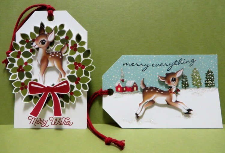 pečiatkovanie-vianočné-prívesné-známky-nápady na darčeky-veniec-jeleň