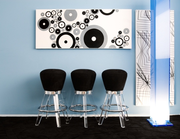 krásne barové stoličky dizajnový nábytok akryl Dizajnový nábytok nohy z akrylovej ocele čierne