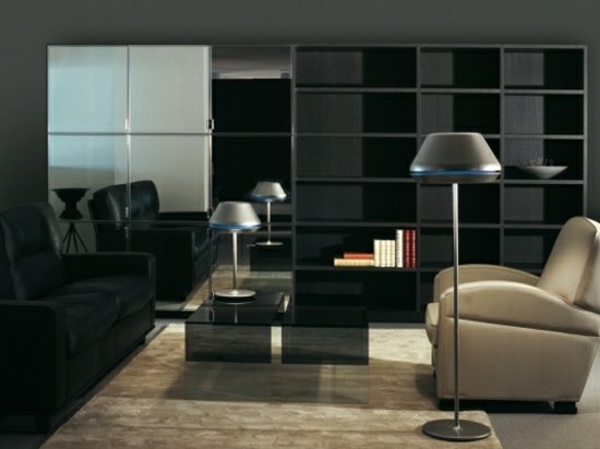 Kovová podlahová lampa kancelársky interiér Kancelária kovových stojacích lamp