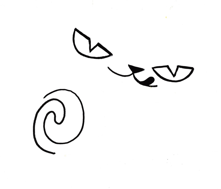 Šablóna pre tvár čiernej mačky na Halloween