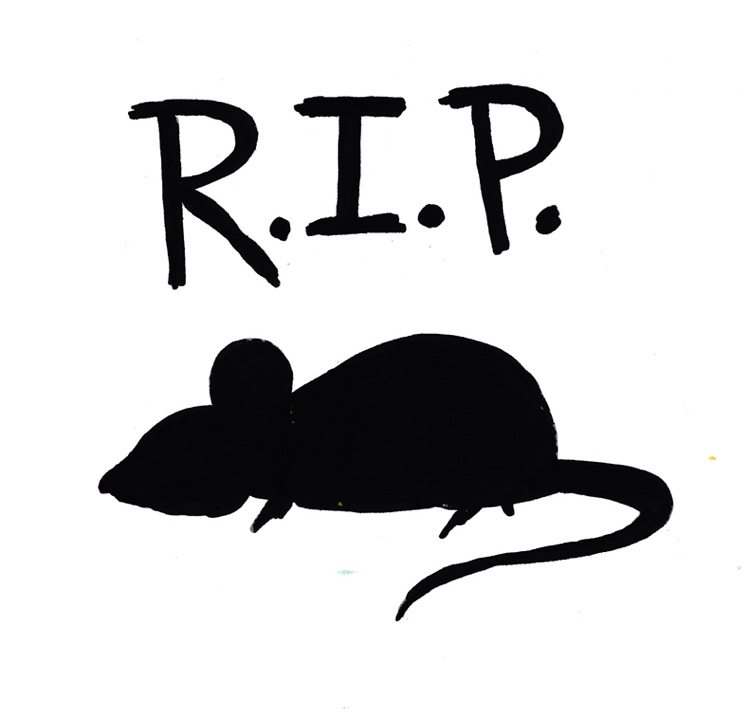 Šablóna pre náhrobný kameň myši na Halloween