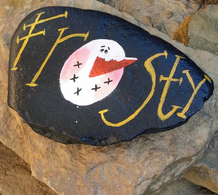 písanie snehuliaka farba vianočných kameňov