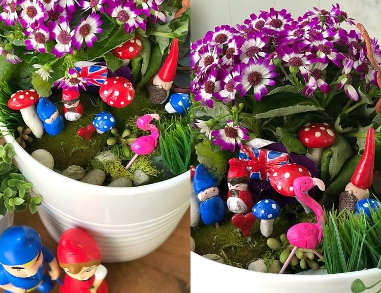 Kamenní muži drotári dekoratívne nápady pre kvetináče, aby si pohrali so sebou