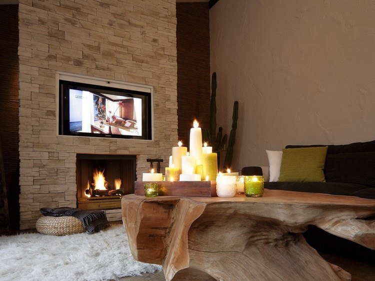 Príjemná atmosféra kamenná stena v obývačke klimex-colorado-sahara-creme