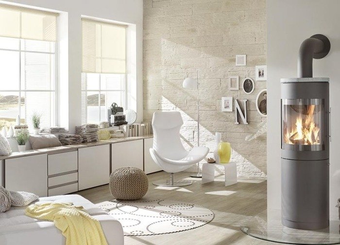 Škandinávsky štýl s múrom s kamenným vzhľadom obklad steny-kamenný vzhľad-škandinávsky-zariadenie obývačky-ultrazvuk-kameň-trám