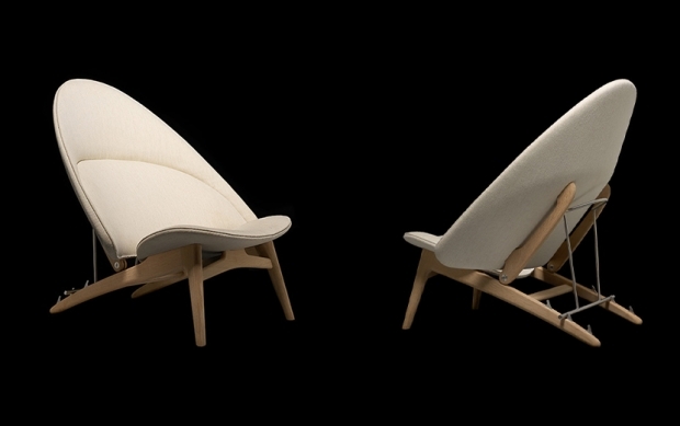 Vankúšové kreslo škrupinové kreslo v bielom prevedení, klasická kolekcia pp-mobler 2014