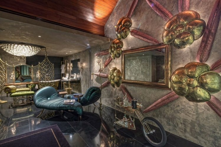 dekorácia na stenu kvety štýl nápad zariadenie canape zrkadlo