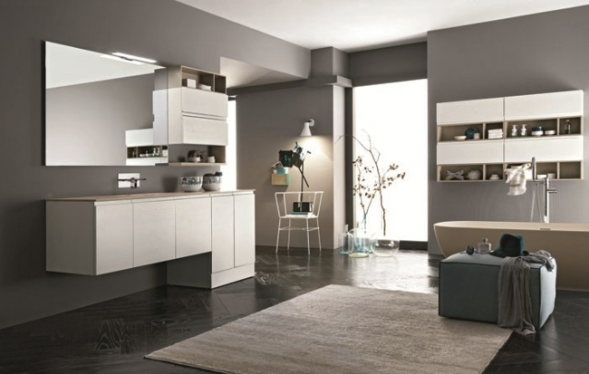 Textilná biela skrinka do kúpeľne