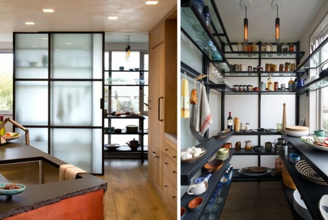 moderný kuchynský dizajn posuvné sklenené dvere z hlineného riadu Dizajnové hlinené riady sklenené posuvné dvere umývadlo