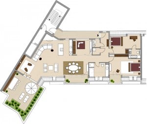 moderný byt - náčrt budovy