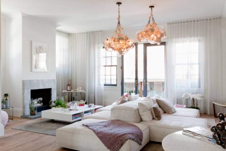 Zariaďte si obývačku - kompletne v bielej farbe štýlová-obývacia izba dekor-obývacia izba krajina-nápady