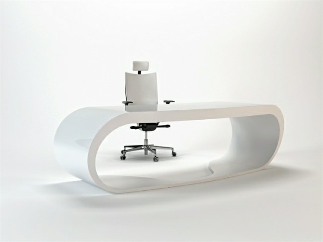 Moderný stôl v bielej farbe biela farba minimálny dizajn