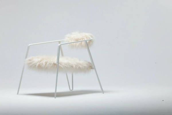 biela stolička čalúnený nábytok moderný škandinávsky