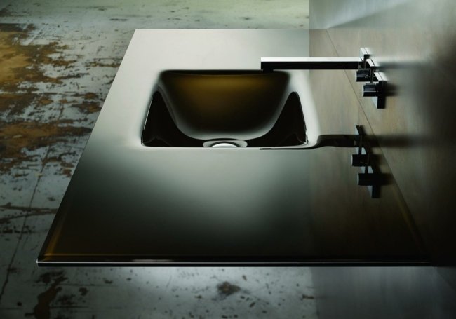 Sklenené umývadlo štýlového dizajnu z nehrdzavejúcej ocele Umývadlo zo skla - štýlové dizajnové nerezové kúpeľňové armatúry