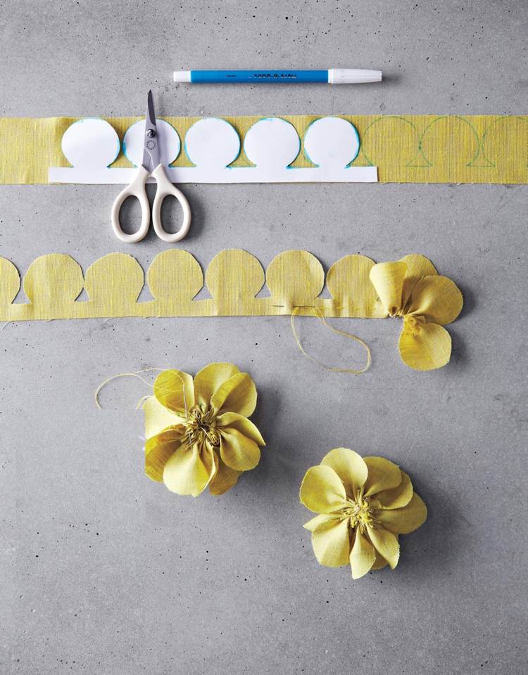 Vyrobte si látkové kvety sami nápad na šitie