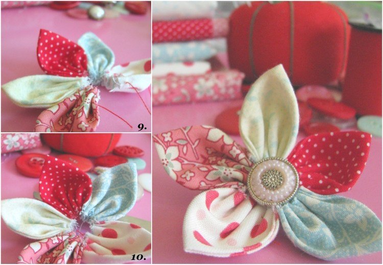 Vyrobte si látkové kvety sami farebný nápad na návod