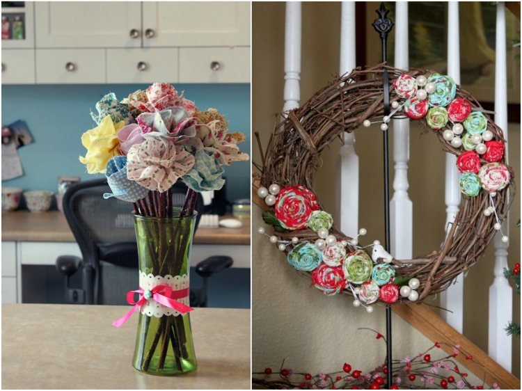 Vyrobte si látkové kvety vlastnoručne doma dekorácie venca na stôl