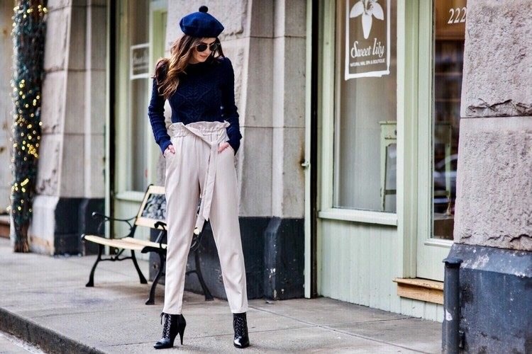 Papierové nohavice zimné oblečenie nosiť biele nohavice na jeseň