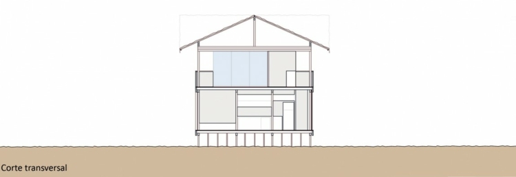 plážový dom playa del carmen čelný pohľad plánovanie pôdorys