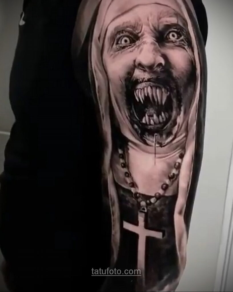 Zdjęcie przerażającego rysunku tatuażu 10.01.2021 №10037 -straszny tatuaż-