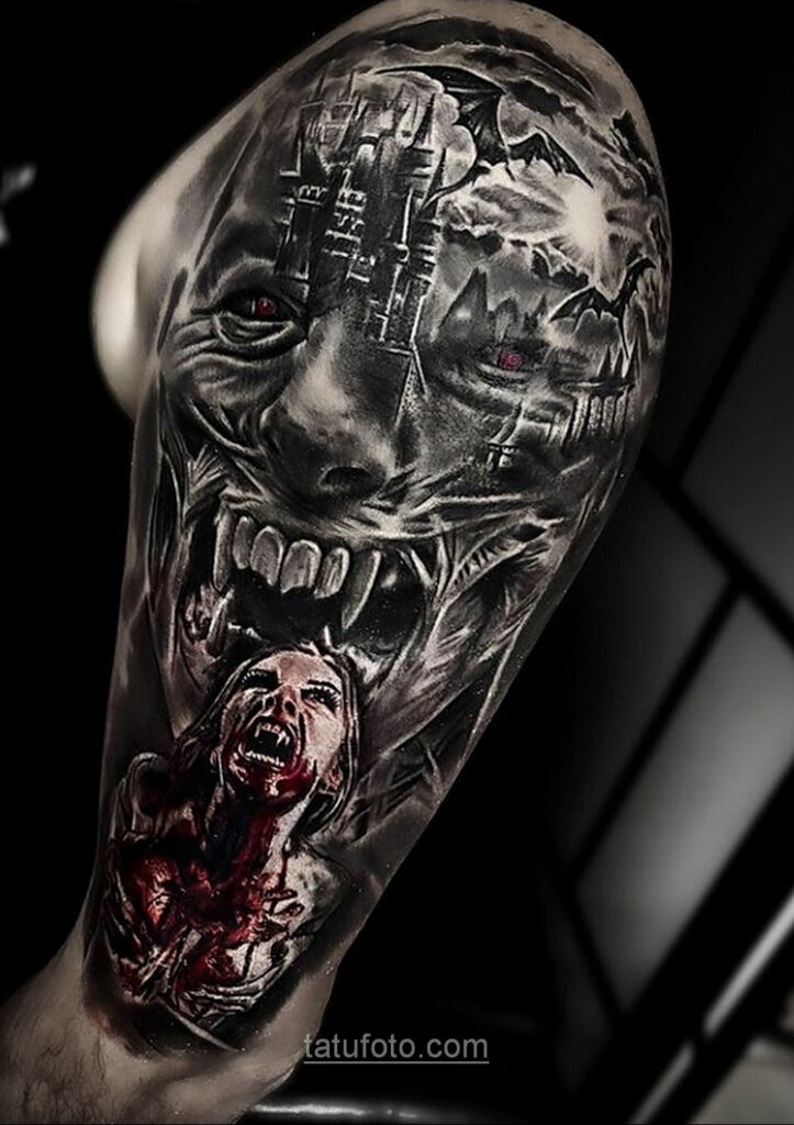 Zdjęcie przerażającego rysunku tatuażu 10.01.2021 №10036 -straszny tatuaż-