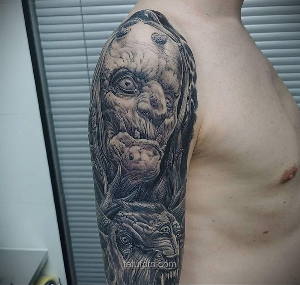 Zdjęcie przerażającego rysunku tatuażu 10.01.2021 №10034 -straszny tatuaż-