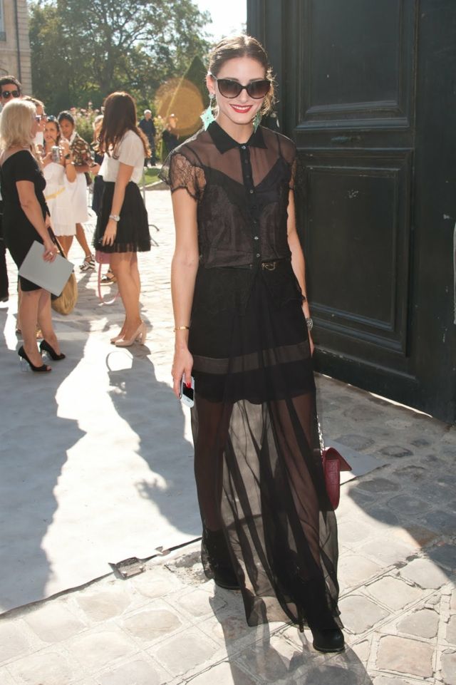 Parížsky týždeň módy Olivia Palermo Čierne-priehľadné-šaty-Olivia-Palermo