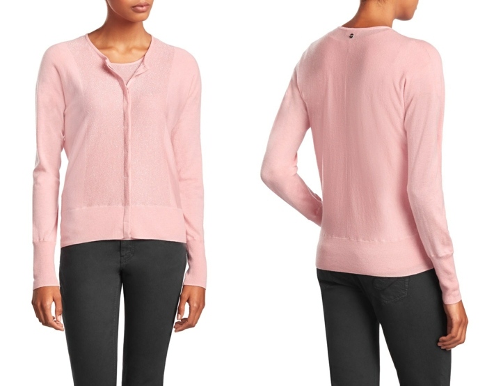 Vesta z pleteného úpletu v ružovej farbe, moderná, štýlová Úpletová tkanina ružovej farby moderná štýlová scilla