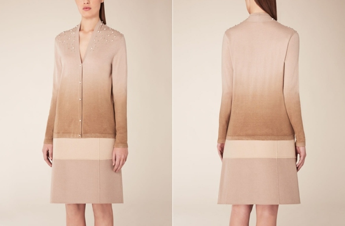 Dámsky sveter Ombre béžovo hnedý Dámsky svetrík béžovo hnedej pirane