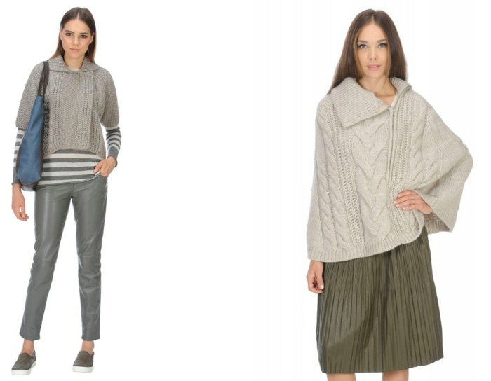 sivá svetrová sukňa z ľadvinky s blúzkou Cardigan sukňa lederhosen blúzka pruhy