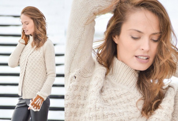 Cardigan asymetrické krémové farebné nápady elegantné